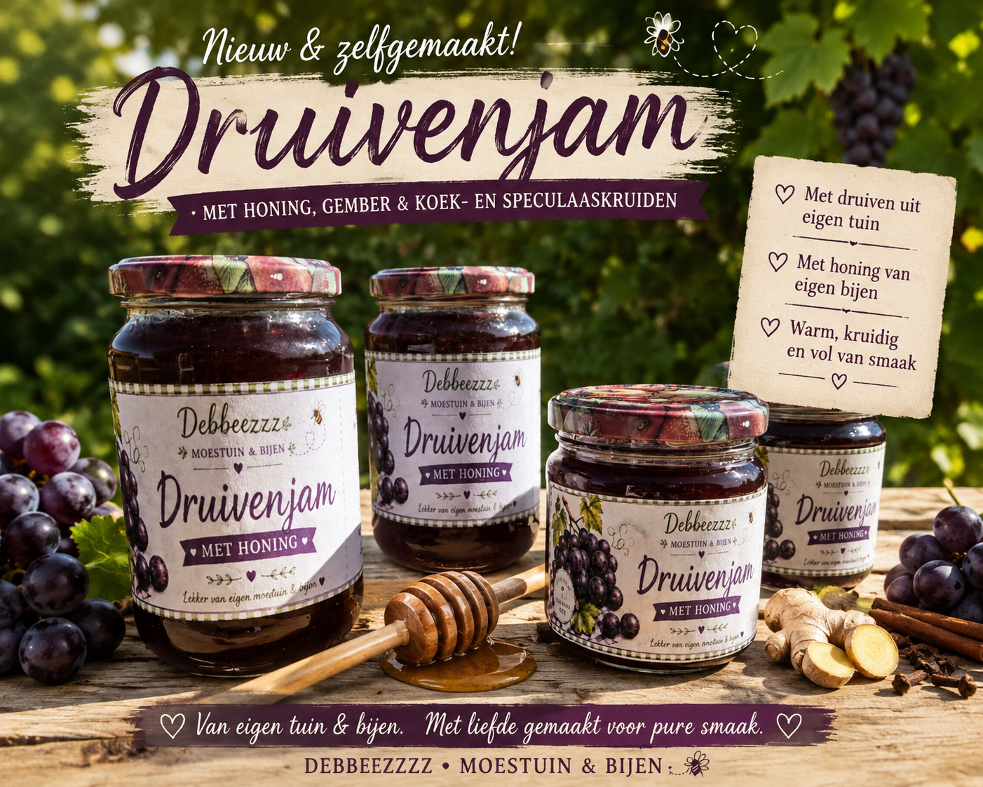 Druivenjam met honing -klein
