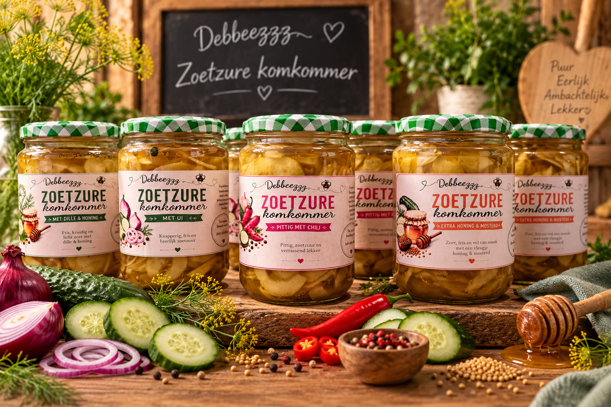 Zoetzure komkommer met ui
